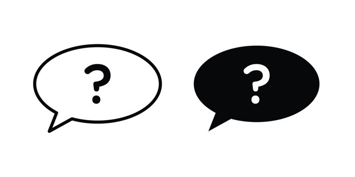 Comment question icon design pack in black colour. icon drawings