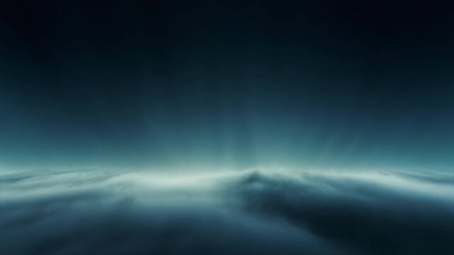 Dark smooth atmosphere with cool fog drifting downward in soft layers and subtle cinematic glow