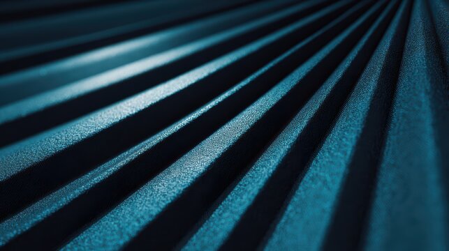 Abstract Blue Lines: A striking abstract pattern featuring parallel dark blue lines converging towards a vanishing point, creating a sense of depth and dynamism with dramatic light and shadow.