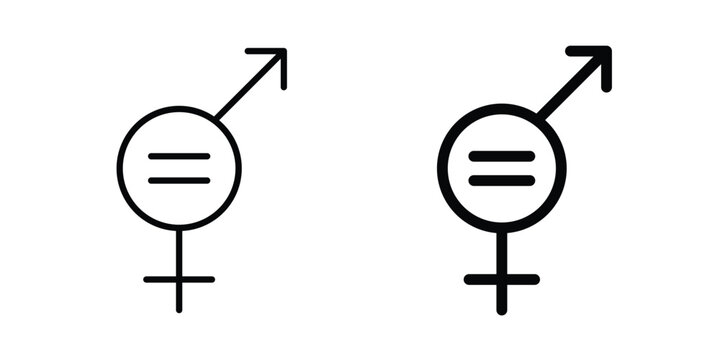 Equality icon design pack in black colour. icon drawings