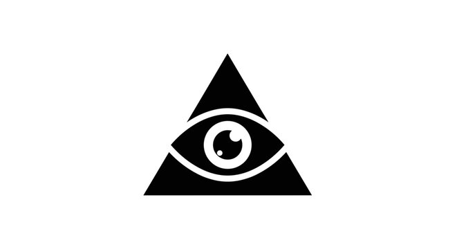 All seeing eye triangle symbol.