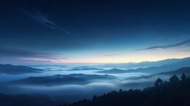 Layered dark atmosphere with cool toned fog moving slowly downward in a soft abstract motion field