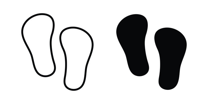 Soles icon design pack in black colour. icon drawings