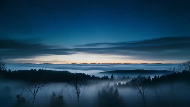 Soft dark haze layers moving downward across a cool abstract backdrop with smooth glowing ambience