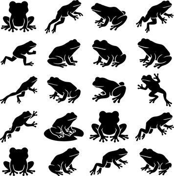frog silhouettes vector