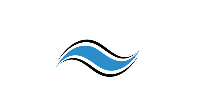 Blue wave design element icon.