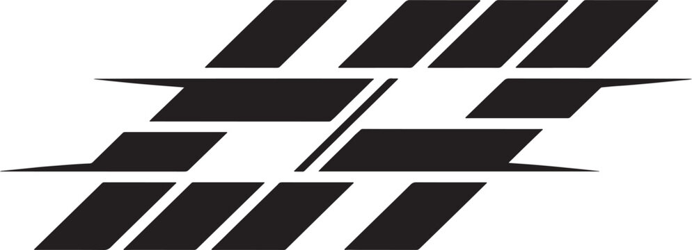 Abstract geometric black and white with sharp angles and parallel lines