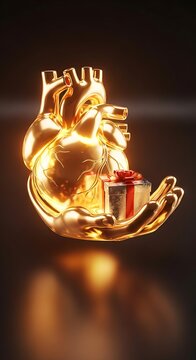 Golden chalice with wine and bread symbolism.