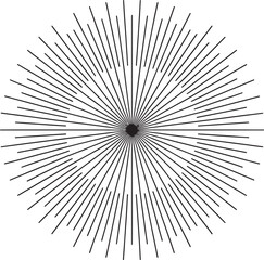 Naklejka premium Abstract radial burst pattern black and white geometric sunburst