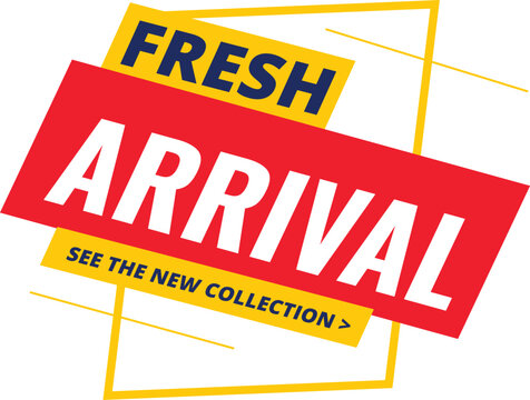 New arrival tag collection vector illustration featuring promotional retail labels sale badges product launch stickers shopping marketing elements and e commerce branding