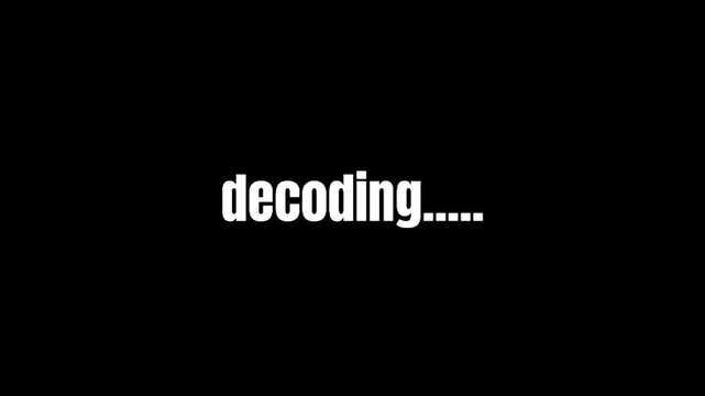 Digital decoding text animation loading screen for cyber tech animation