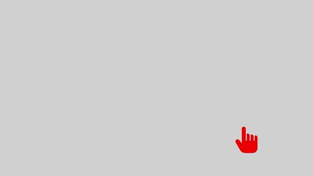 hand mouse pointer clicking video  animation on black background,Animation of a looping finger shaped mouse pointer with transparent background 