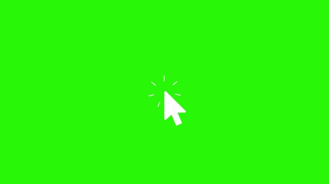 mouse pointer clicking video  animation in multiple color.Mouse cursor click animation on green screen background. mouse cursor arrow icon for digital interface. 