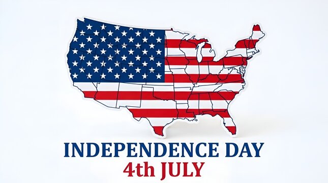 USA Map with American Flag Design for Independence Day 4th July Celebrations