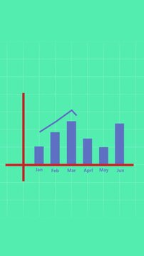 Line segment animation with red l-shape. Line segment on green grid background. Line segment abstract digital geometry graphic on black.