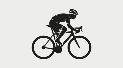 Fototapeta premium Cyclist Silhouette Riding Bicycle, Sport, Fitness Icon