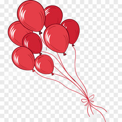 Floating red balloon cluster for festive occasions. © Md.Belal