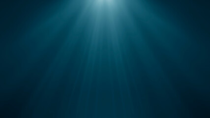 Obraz premium Abstract Light blue Rays Dramatic projector lights Beaming Through Atmosphere bright light beam cuts through dark minimalist background creating a calm and modern atmosphere projector on scene stage