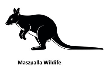 Wallaby silhouette a striking black and white illustration of australian wildlife in motion © graphixarrow