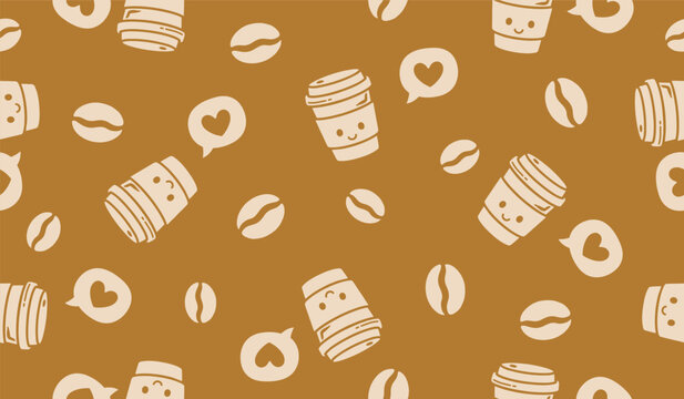 Coffee pattern background vector design