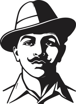 Bhagat Singh vector silhouette illustration