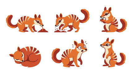 Fototapeta premium Cartoon Fox Various Emotions.