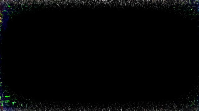 Vibrant digital glitch transition with dynamic colorful noise patterns