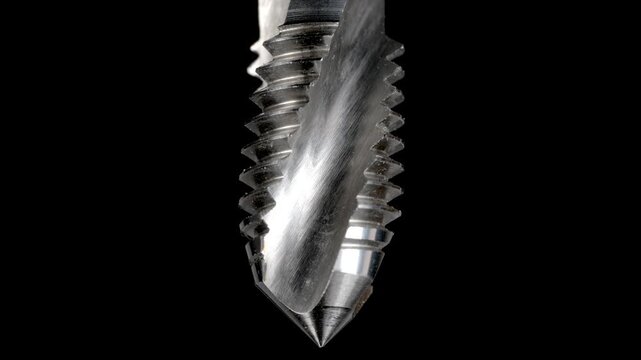 Industrial Metalworking Threading Tap Tool Macro Close Up