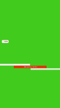 News bar animation with live indicator. News bar breaking news green screen. News bar broadcast graphic for chroma key.