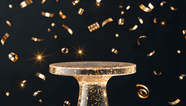 Shiny Gold Confetti Party Celebration Background With Glitter And Sparkles