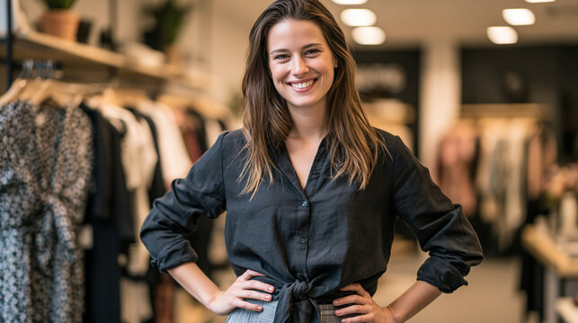 Successful Woman Entrepreneur Managing Trendy Apparel Shop