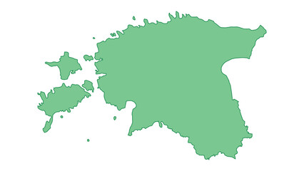 Obraz premium Estonia outline green