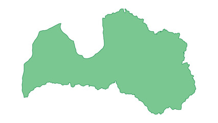 Fototapeta premium Latvia outline green