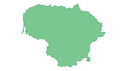 Fototapeta premium Lithuania outline green