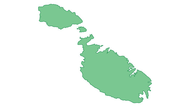 Malta outline green