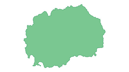 Obraz premium North Macedonia outline green