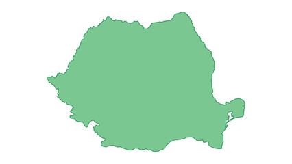 Obraz premium Romania outline green
