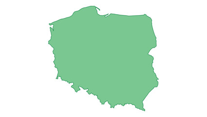 Obraz premium Poland outline green 