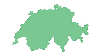 Fototapeta premium Switzerland outline green