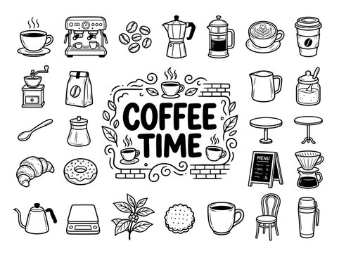 Coffee Cups and Brewing Devices.