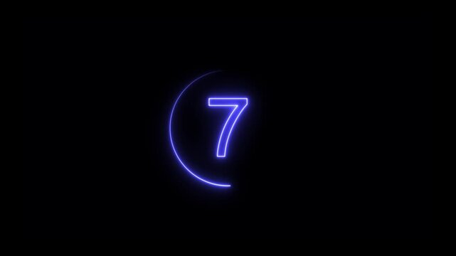  seconds. Neon glowing countdown timer 12 second animation .interesting neon number animation. Stylish Neon Countdown Numbers 12 Second block background