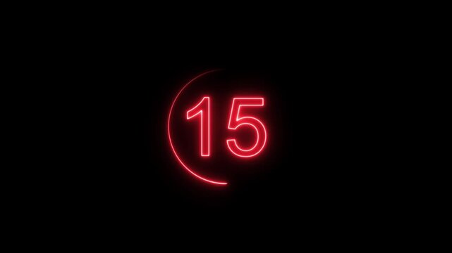  Neon bright glowing countdown timer from 20 to 0 seconds. Neon glowing countdown timer 20 second animation .interesting neon number animation.  Neon Countdown Numbers 20 Second block background
