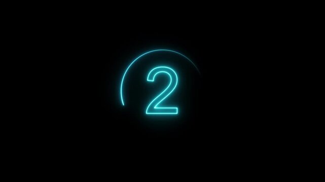  Neon bright glowing countdown timer from 7 to 0 seconds. Neon glowing countdown timer 7 second animation .interesting neon number animation. Stylish Neon Countdown Numbers 7 second block background