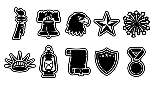 American patriotic icons and symbols.