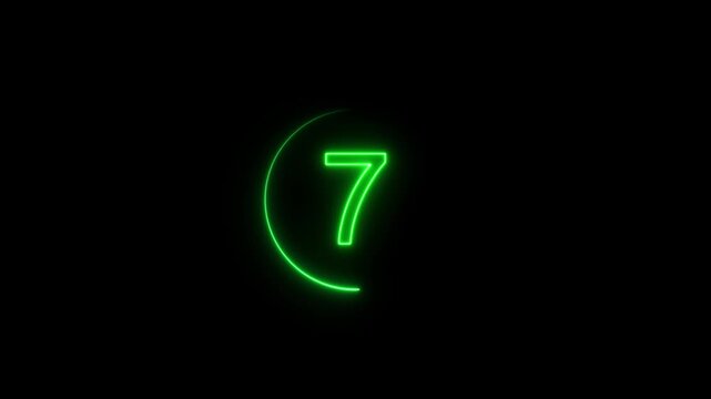 Neon bright glowing countdown timer from 12 to 0 seconds. Neon glowing countdown timer 12 second animation .interesting neon number animation. Stylish Neon Countdown Numbers 12 Second block background