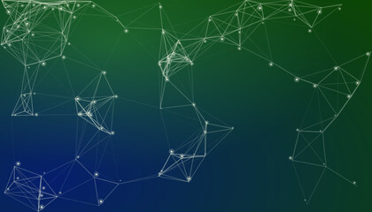 Fototapeta premium Abstract Gradient Background With Glowing Plexus Network Connection Dots And Lines For Futuristic Technology Graphic Vector Illustration