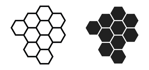 honeycombs icon isolated vector illustration, honeycomb hexagon symbol, beekeeping and natural honey concept, clean modern pictogram for web and app design. © Gary K. Cleveland