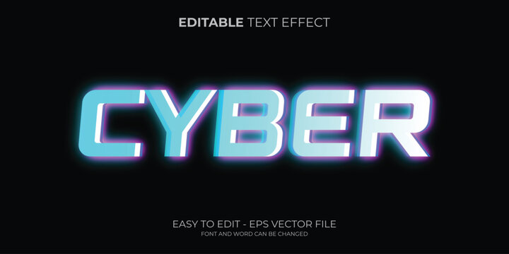 Cyber ​​editable text effect, Future text style, Cyber Style Neon Text Effect