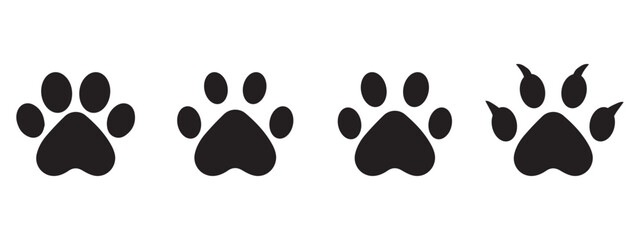 Fototapeta premium Dog Paw Print Trail Vector Illustration