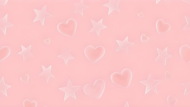 베이비핑크 은은한 별 하트패턴Baby pink subtle star heart pattern